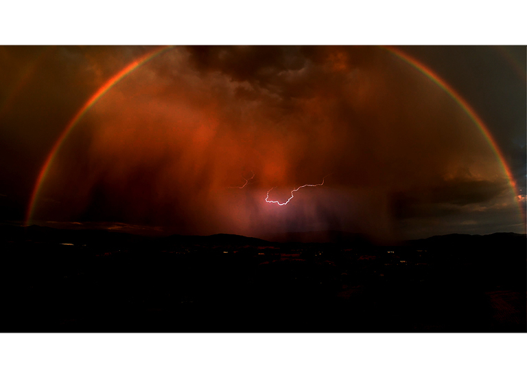 Lightning bolt
This image of a lightning bolt in a rainbow, which is quite a rare occurrence, is a prime example of why reducing climate change is so important. By doing whatever we can, whether its something as simple as picking up rubbish, or something complex like making an impact on the world stage, we can preserve the beauty and wonder of the earth.
Billanook College, Mooroolbark - Sam - Year 9