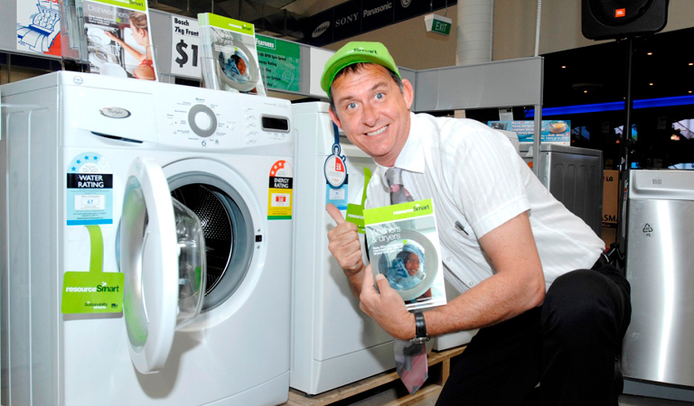 Actor Peter Rowsthorn poses at the launch of the Right Advice Right Place behaviour change initiative in 2009.